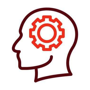 Kişisel ve ticari kullanım için Cyborg Vektör Kalın Çizgisi İki Renk Simgesi