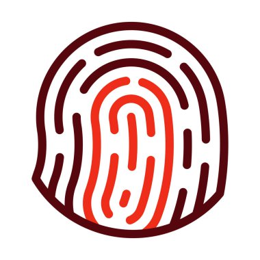 Kişisel ve Ticari Kullanım İçin Biyometrik Tanımlama Kalın Satır İki Renk Simgesi