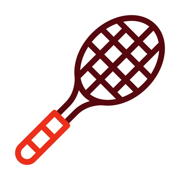 個人的および商業使用のためのテニス ラケットのベクターの厚いライン2色のアイコン — ストックベクタ