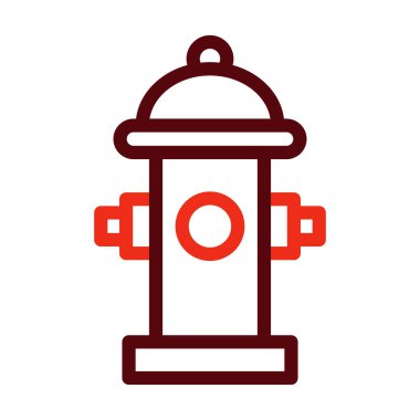 Kişisel ve ticari kullanım için Yangın Hidranı Vektör Kalın Çizgisi İki Renk Simgesi