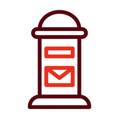 Posta Kutusu Kalın Satırı Kişisel ve Ticari Kullanım İçin İki Renk Simgesi