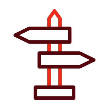 Kişisel ve ticari kullanım için Yol İşareti Kalın Çizgisi İki Renk Simgesi