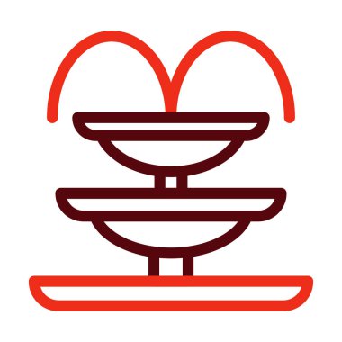 Kişisel ve ticari kullanım için Çeşme Vektör Kalın Çizgisi İki Renk Simgesi