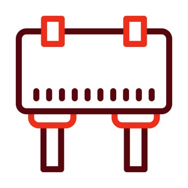 Billboard Vektör Kalın Çizgisi Kişisel ve Ticari Kullanım İçin İki Renk Simgesi