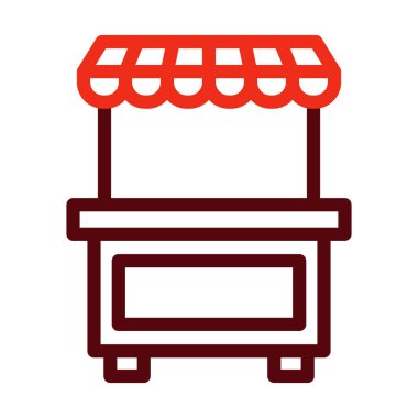 Kişisel ve ticari kullanım için Booth Vector Kalın Çizgisi İki Renk Simgesi