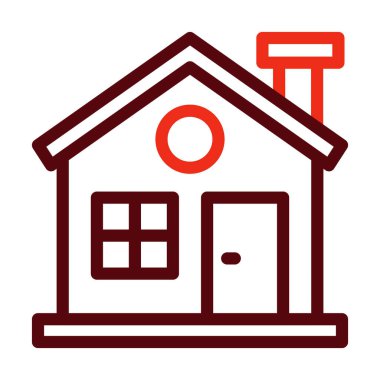 Kişisel ve ticari kullanım için Ev Vektörü Kalın Çizgisi İki Renk Simgesi