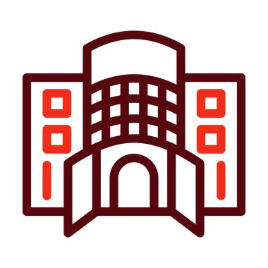 Alışveriş Merkezi Vektör Kalın Çizgisi Kişisel ve Ticari Kullanım İçin İki Renk Simgesi