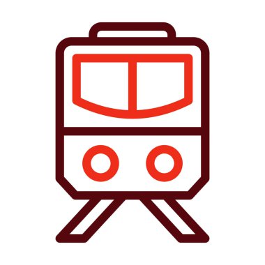 Kişisel ve ticari kullanım için Tren Vektör Kalın Çizgisi İki Renk Simgesi