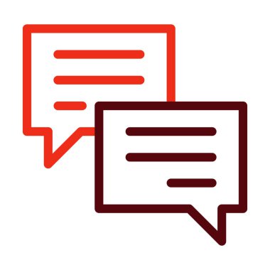 Sohbet Vektörü Kalın Çizgi Kişisel ve Ticari Kullanım İçin İki Renk Simgesi