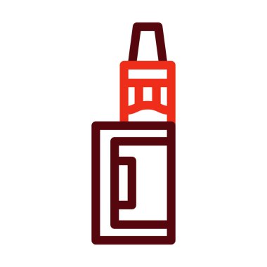 Kişisel ve ticari kullanım için Vape Vektör Kalın Çizgisi İki Renk Simgesi