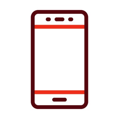 Kişisel ve ticari kullanım için Cep Telefonu Vektör Kalın Çizgisi İki Renk Simgesi