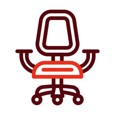 Sandalye Vektörü Kalın Çizgi Kişisel ve Ticari Kullanım İçin İki Renk Simgesi