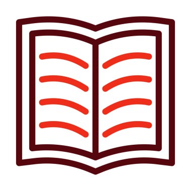 Kişisel ve ticari kullanım için Kitap Vektörü Kalın Çizgisi İki Renk Simgesi