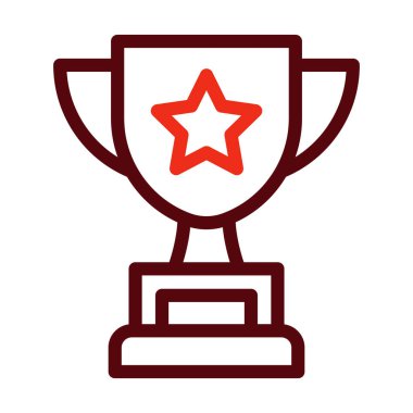 Kişisel ve ticari kullanım için Kupa Vektörü Kalın Çizgisi İki Renk Simgesi