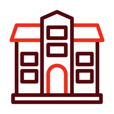 Okul Vektör Kalın Çizgisi Kişisel ve Ticari Kullanım İçin İki Renk Simgesi