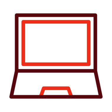 Kişisel ve ticari kullanım için Laptop Vektör Kalın Çizgisi İki Renk Simgesi