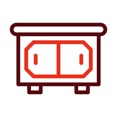 Kişisel ve Ticari Kullanım İçin Masa Vektörü Kalın Çizgisi İki Renk Simgesi