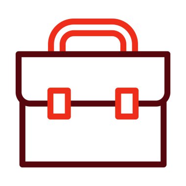 Kişisel ve Ticari Kullanım İçin Evrak Çantası Vektör Kalın Çizgisi İki Renk Simgesi