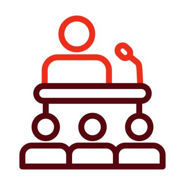 Kişisel ve ticari kullanım için Seminer Vektör Kalın Çizgisi İki Renk Simgesi