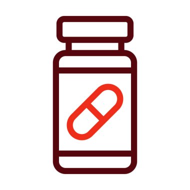Kişisel ve ticari kullanım için Vitamin Vektörü Kalın Çizgisi İki Renk Simgesi