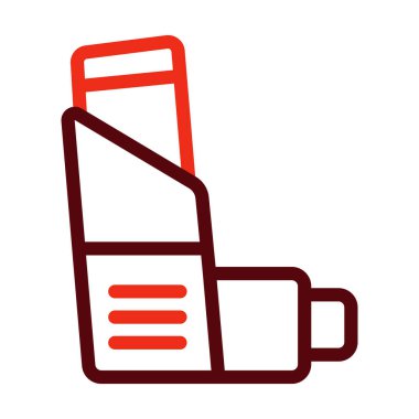 Kişisel ve ticari kullanım için İnhaler Vektör Kalın Çizgisi İki Renk Simgesi