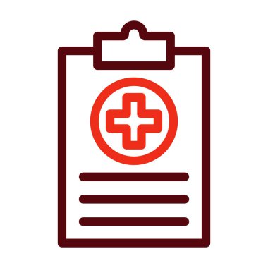 Tıbbi Rekor Vektör Kalın Çizgisi Kişisel ve Ticari Kullanım İçin İki Renk Simgesi