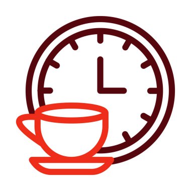 Kişisel ve ticari kullanım için Çay molası Vektör Kalın Çizgisi İki Renk Simgesi