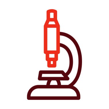 Kişisel ve Ticari Kullanım İçin Mikroskop Vektör Kalın Çizgisi İki Renk Simgesi