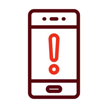 Kişisel ve Ticari Kullanım için Vektör Kalın Çizgisi İki Renk Simgelerini Uyarı