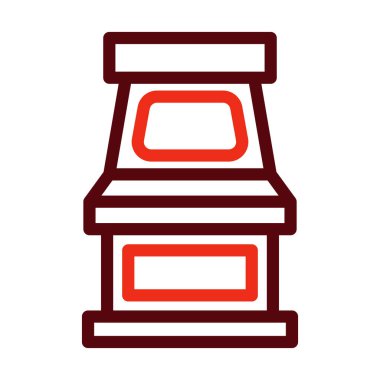 Kişisel ve ticari kullanım için Arcade Machine Vector Kalın Çizgi İki Renk Simgeleri