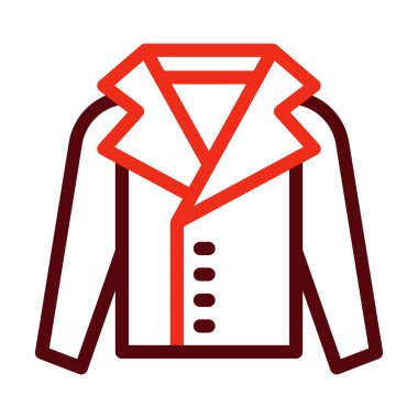 Kişisel ve ticari kullanım için kat vektörü kalınlığı çizgisi iki renk simgesi