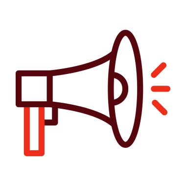 Kişisel ve Ticari Kullanım İçin Megafon Vektör Kalın Çizgi İki Renk Simgesi