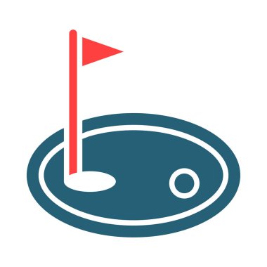 Kişisel ve ticari kullanım için Golf Vektörü Sembolü İki Renk Simgesi