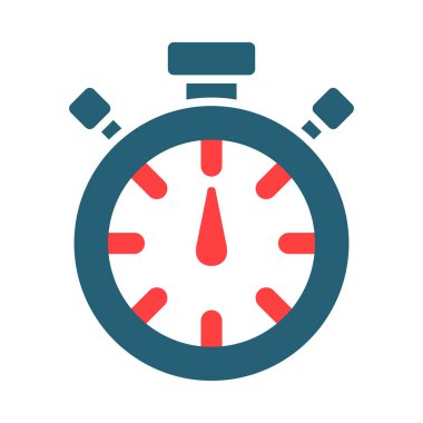 Kişisel ve Ticari Kullanım İçin Duraksaat Vektör Sembolü İki Renk Simgesi