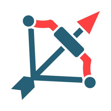 Kişisel ve ticari kullanım için Okçuluk Vektörü Sembolü İki Renk Simgesi