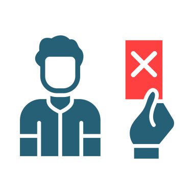 Kişisel ve Ticari Kullanım için Diskalifiye Vektör Sembolü İki Renk Simgesi