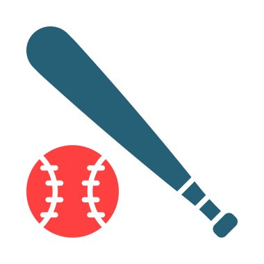 Kişisel ve ticari kullanım için Beyzbol Vektörü Sembolü İki Renk Simgesi