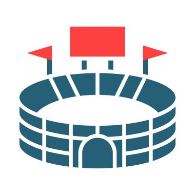 Kişisel ve ticari kullanım için Stadyum Vektör Sembolü İki Renk Simgesi
