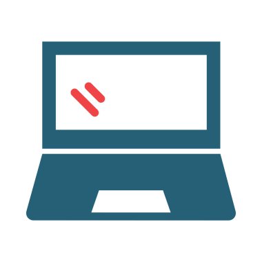 Kişisel ve ticari kullanım için dizüstü bilgisayar vektörü Glyph İki Renk Simgesi