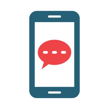 Kişisel ve ticari kullanım için Sohbet Vektörü Kabartma İki Renk Simgesi