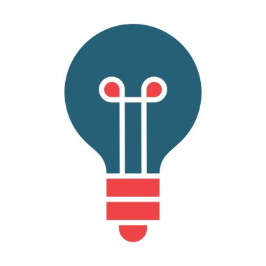 Kişisel ve ticari kullanım için Ampul Vektörü Kabartma İki Renk Simgesi