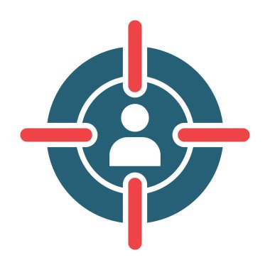 Kişisel ve Ticari Kullanım İçin Hedef Seyirci Vektör Sembolü İki Renk Simgesi