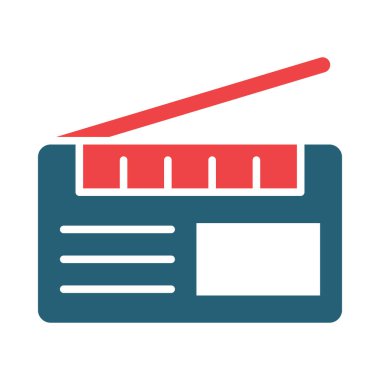 Kişisel ve ticari kullanım için Radyo Vektörü Kabartma İki Renk Simgesi