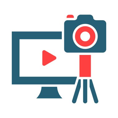 Kişisel ve Ticari Kullanım İçin Video Blogcusu Vektör Sembolü İki Renk Simgesi
