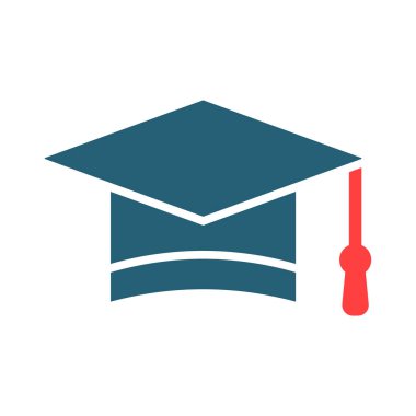 Kişisel ve ticari kullanım için Mortarboard Vektör Sembolü İki Renk Simgesi