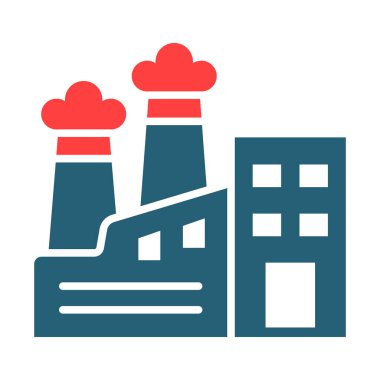 Kişisel ve ticari kullanım için Fabrika Vektörü Sembolü İki Renk Simgesi