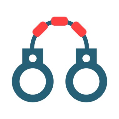 Kişisel ve ticari kullanım için Kelepçe Vektörü Glyph İki Renk Simgesi