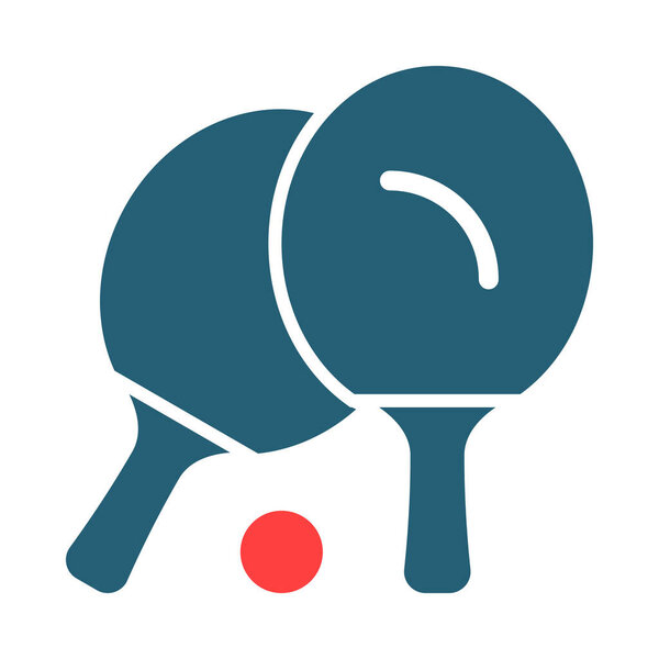Table Tennis Vector Glyph Two Color Icon For Personal And Commercial Use