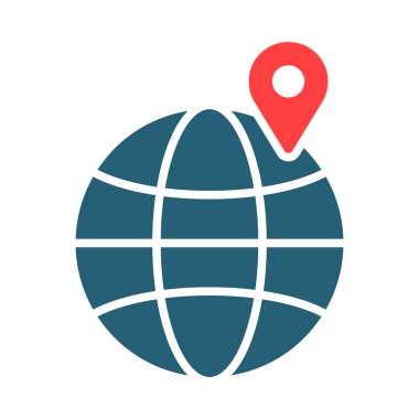 Kişisel ve ticari kullanım için Dünya Vektörü Kabartma İki Renk Simgesi