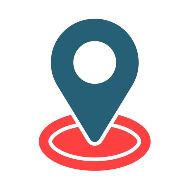 Kişisel ve Ticari Kullanım İçin Konum Belirleyici Vektör Sembolü İki Renk Simgesi